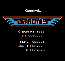 Gradius title screen for NES